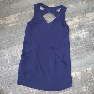 Mango casual navy blue dress with pockets